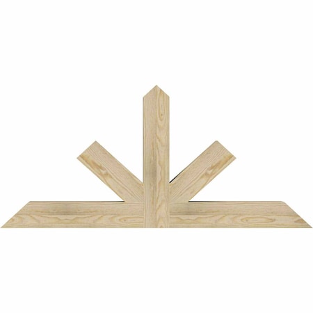 Ekena Millwork Saratoga Rough Sawn Timber Gable Bracket, Douglas Fir, 48"W x 22"H x 4"D x 4"F, 11/12 Pitch GBW048X22X0404SAR00RDF